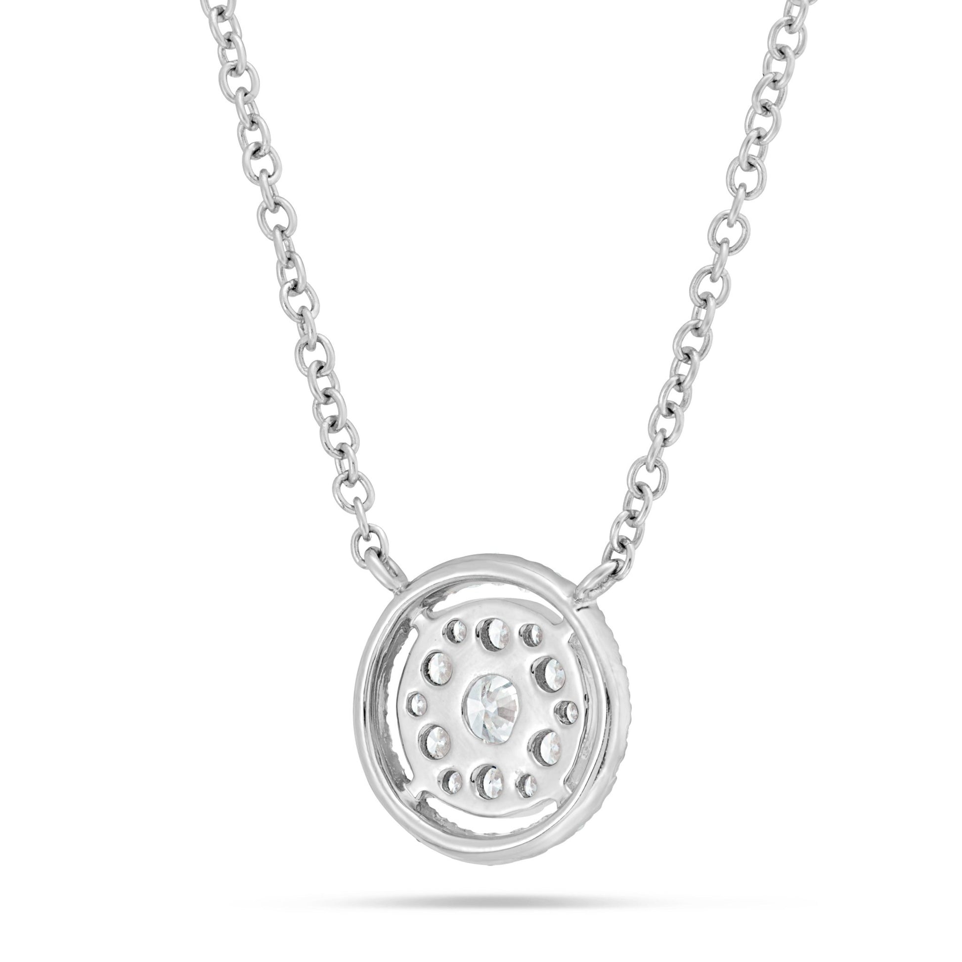 Diamond Halo Cluster Necklace - Shyne Jewelers L1216899 White Gold Shyne Jewelers