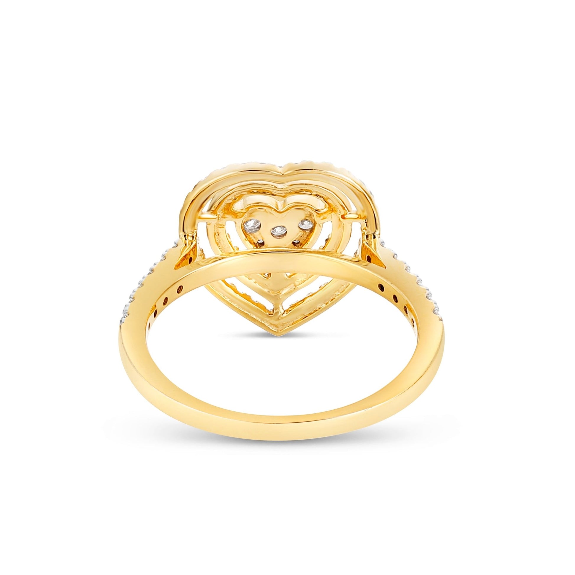 Diamond Halo Heart Ring - Shyne Jewelers DIAHEARTHALORING_1 Yellow Gold Shyne Jewelers