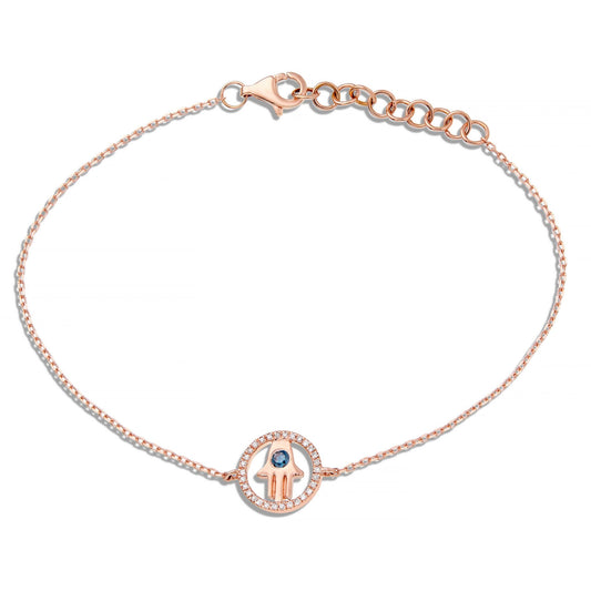 Diamond Hamsa Charm Bracelet - Shyne Jewelers 170-00260 Rose Gold Shyne Jewelers