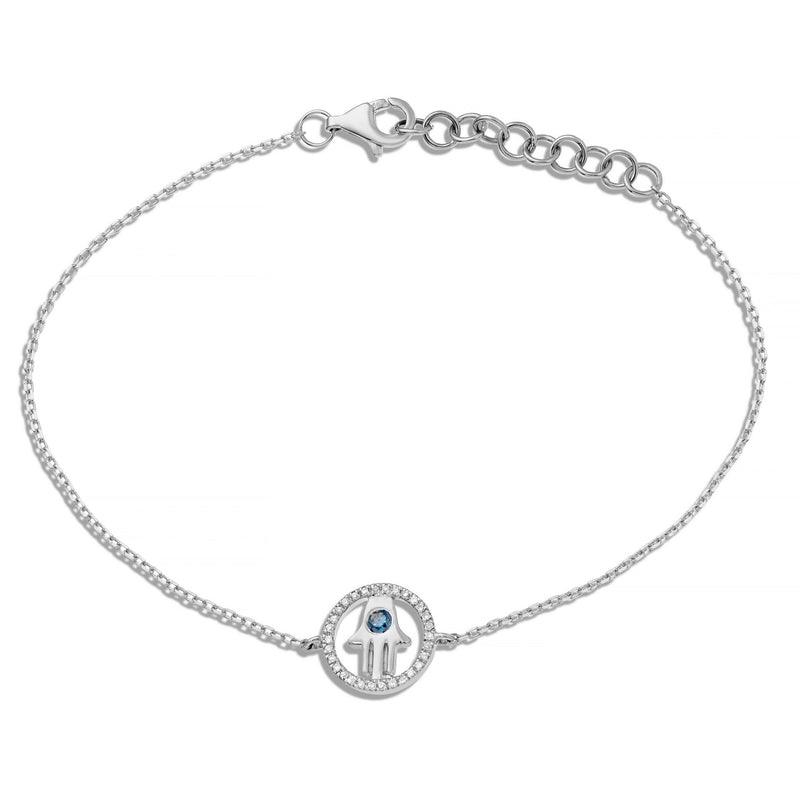 Diamond Hamsa Charm Bracelet - Shyne Jewelers 170-00260 White Gold Shyne Jewelers