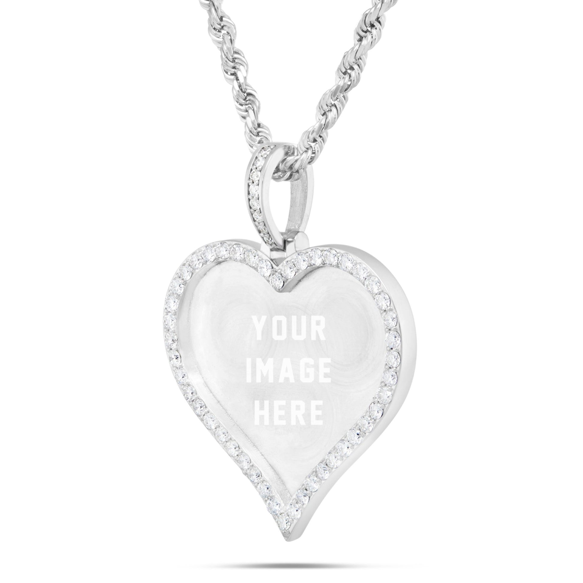 Silver Philly Love Heart Diamond Necklace