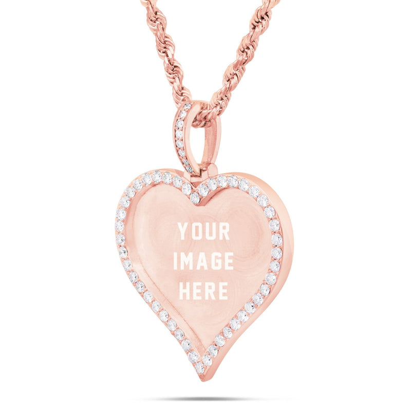 Diamond Heart Picture Pendant, 1 Inch - Shyne Jewelers 160-00323 10K Rose Gold SI1 Shyne Jewelers