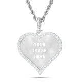 Diamond Heart Picture Pendant, 1 Inch - Shyne Jewelers 10K White Gold 1 Inch SI1 Shyne Jewelers