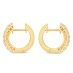Diamond Huggy Earrings, Medium - Shyne Jewelers DE10433 Yellow Gold Shyne Jewelers