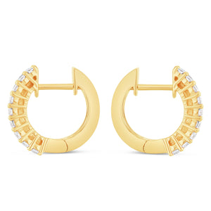 Diamond Huggy Earrings, Medium - Shyne Jewelers DE10433 Yellow Gold Shyne Jewelers