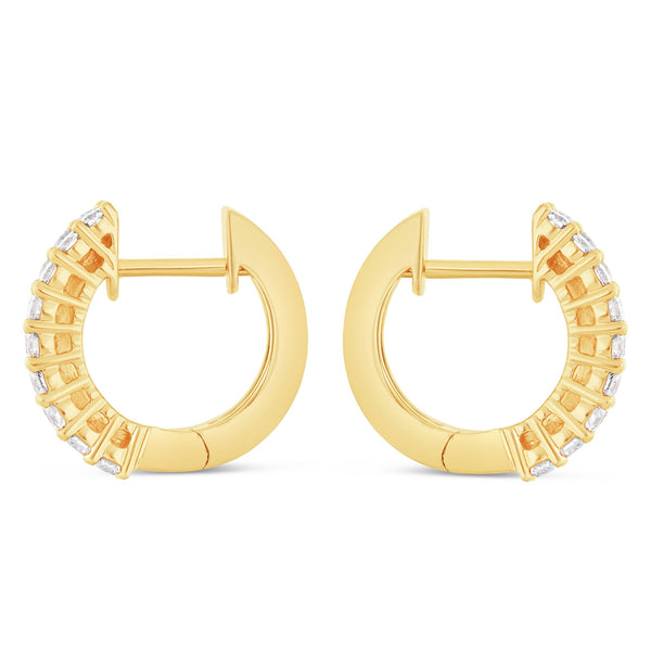 Diamond Huggy Earrings, Medium - Shyne Jewelers DE10433 Yellow Gold Shyne Jewelers