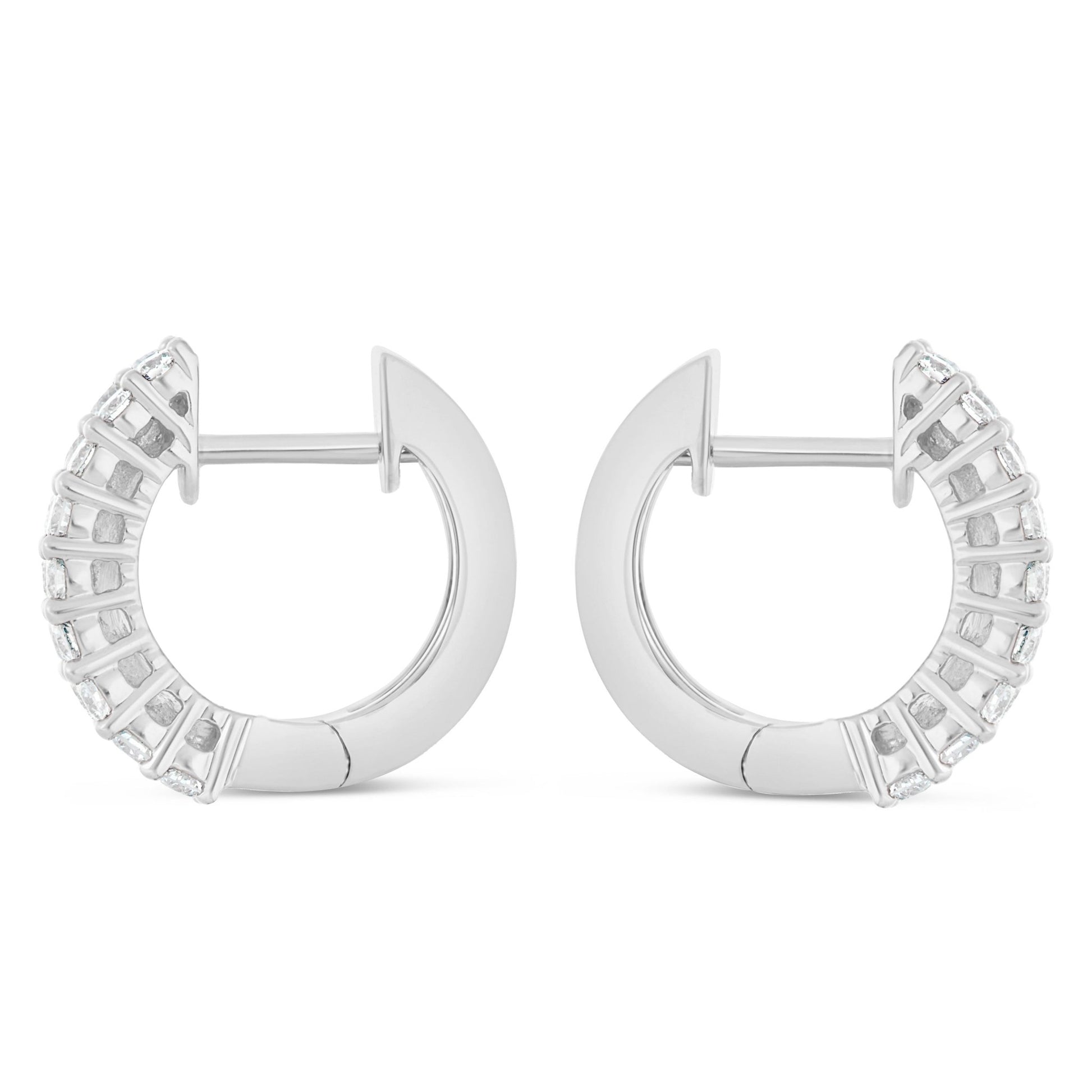 Diamond Huggy Earrings, Medium - Shyne Jewelers DE10433 White Gold Shyne Jewelers