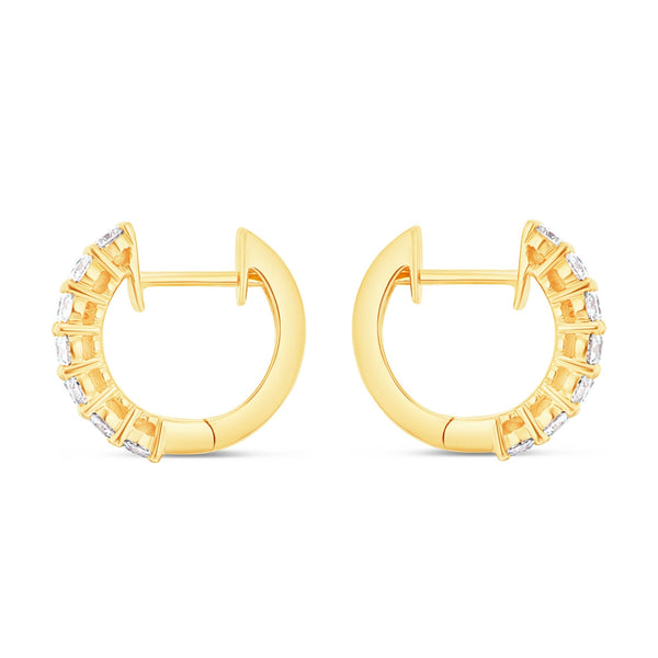 Diamond Huggy Earrings, Medium - Shyne Jewelers DE03442 Yellow Gold Shyne Jewelers