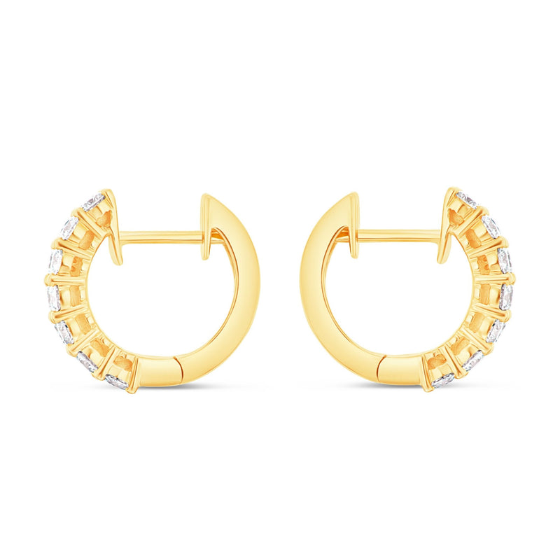 Diamond Huggy Earrings, Medium - Shyne Jewelers DE03442 Yellow Gold Shyne Jewelers