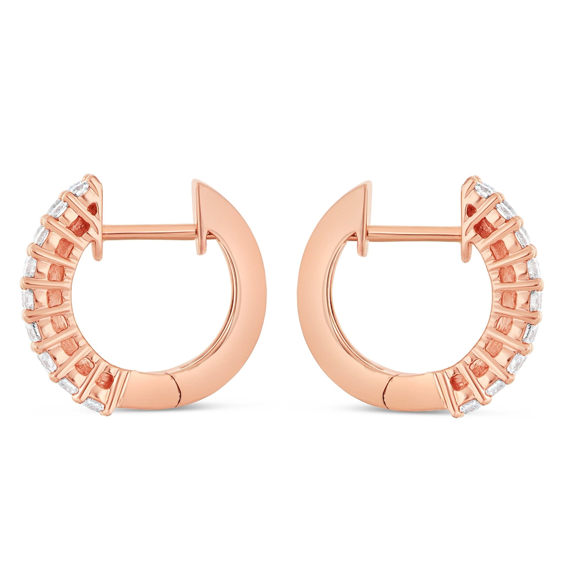 Diamond Huggy Earrings, Medium - Shyne Jewelers DE10433 Rose Gold Shyne Jewelers
