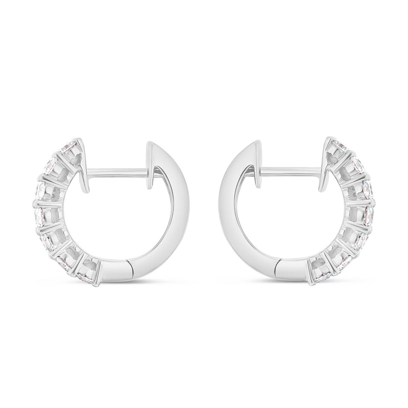 Diamond Huggy Earrings, Medium - Shyne Jewelers DE03442 White Gold Shyne Jewelers