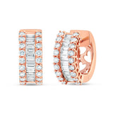Diamond Huggy Earrings, Medium - Shyne Jewelers DE10433 Rose Gold Shyne Jewelers