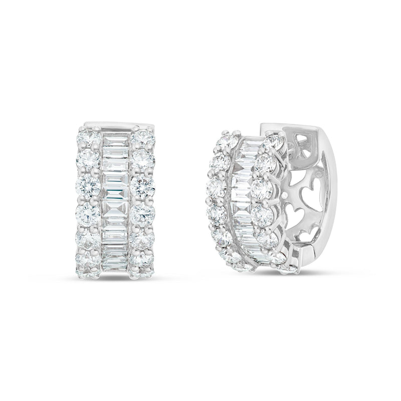 Diamond Huggy Earrings, Medium - Shyne Jewelers DE03442 White Gold Shyne Jewelers