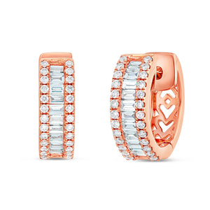 Diamond Huggy Earrings, Small - Shyne Jewelers DE10524 Rose Gold Shyne Jewelers