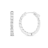 Diamond Inside-out Hoop Earrings, 1" - Shyne Jewelers White Gold Shyne Jewelers