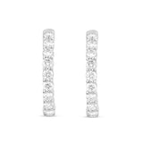 Diamond Inside-out Hoop Earrings, 1" - Shyne Jewelers White Gold Shyne Jewelers