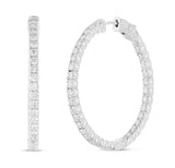 Diamond Inside-out Hoop Earrings, 1.25" - Shyne Jewelers White Gold Shyne Jewelers
