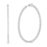 Diamond Inside-out Hoop Earrings, 2" - Shyne Jewelers White Gold Shyne Jewelers