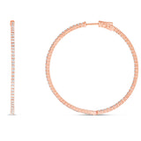 Diamond Inside-out Hoop Earrings, 2" - Shyne Jewelers Rose Gold Shyne Jewelers