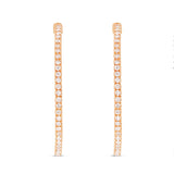 Diamond Inside-out Hoops, 1.5" - Shyne Jewelers 150-000010 Rose Gold Shyne Jewelers