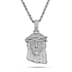 Diamond Jesus Head Pendant - Shyne Jewelers 160-00682 White Gold Shyne Jewelers