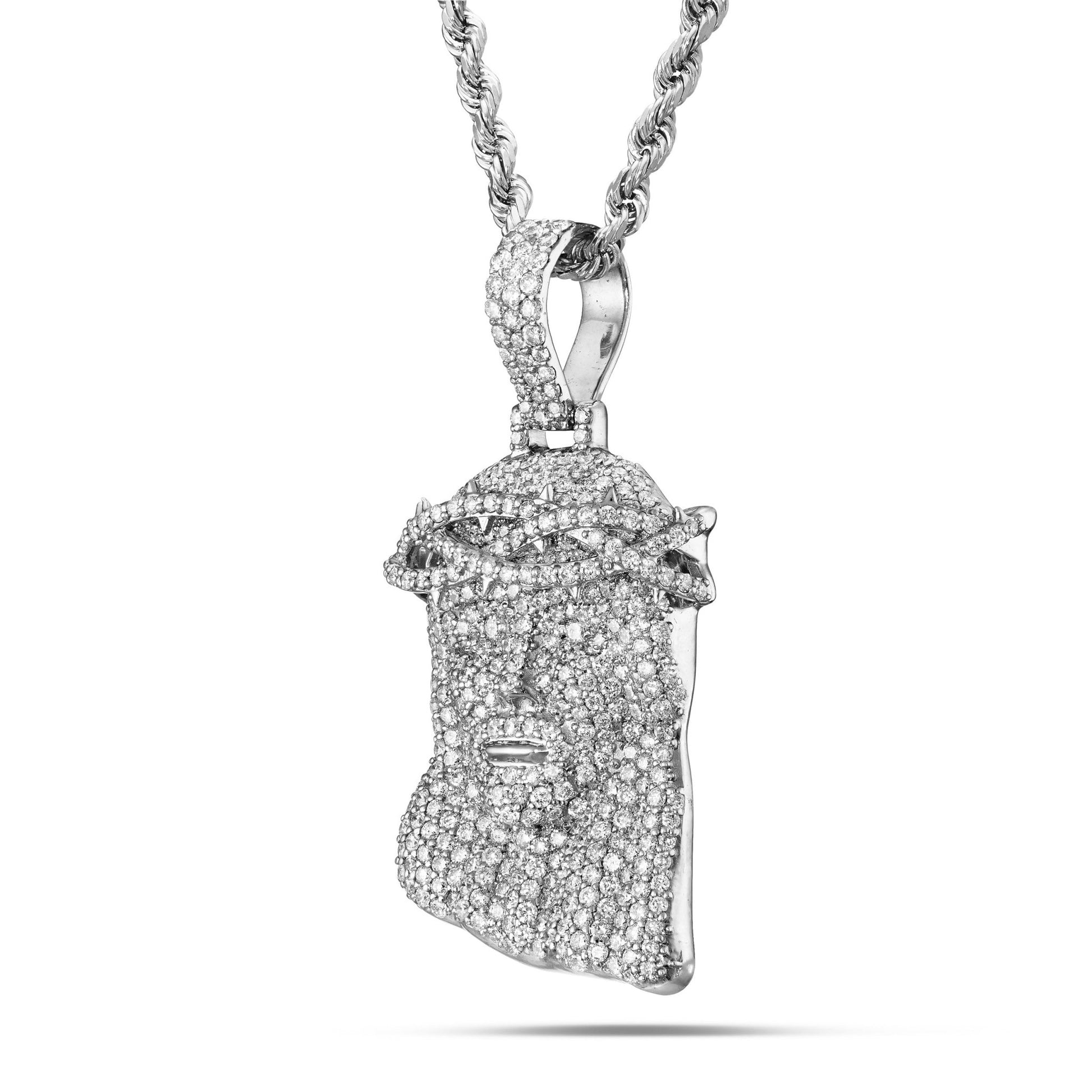 Diamond Jesus Head Pendant - Shyne Jewelers 160-00682 White Gold Shyne Jewelers