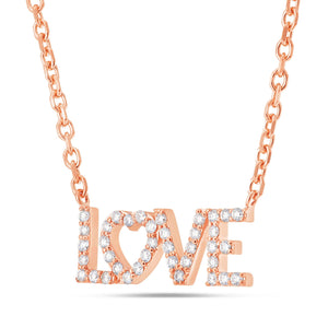 Diamond LOVE Pendant - Shyne Jewelers Rose Gold Shyne Jewelers