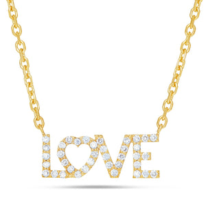 Diamond LOVE Pendant - Shyne Jewelers Yellow Gold Shyne Jewelers