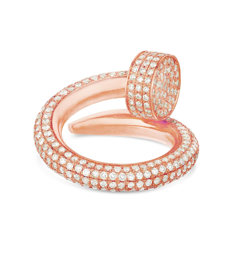 Diamond Nail Statement Ring - Shyne Jewelers 135-00101 Rose Gold 4 Shyne Jewelers