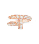 Diamond Nail Statement Ring - Shyne Jewelers 135-00101 Rose Gold 4 Shyne Jewelers