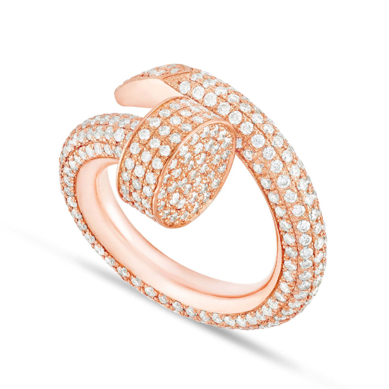 Diamond Nail Statement Ring - Shyne Jewelers 135-00101 Rose Gold 4 Shyne Jewelers