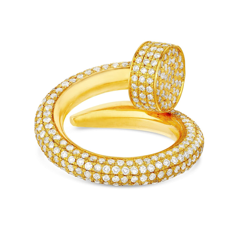 Diamond Nail Statement Ring - Shyne Jewelers 135-00101 Yellow Gold 4 Shyne Jewelers