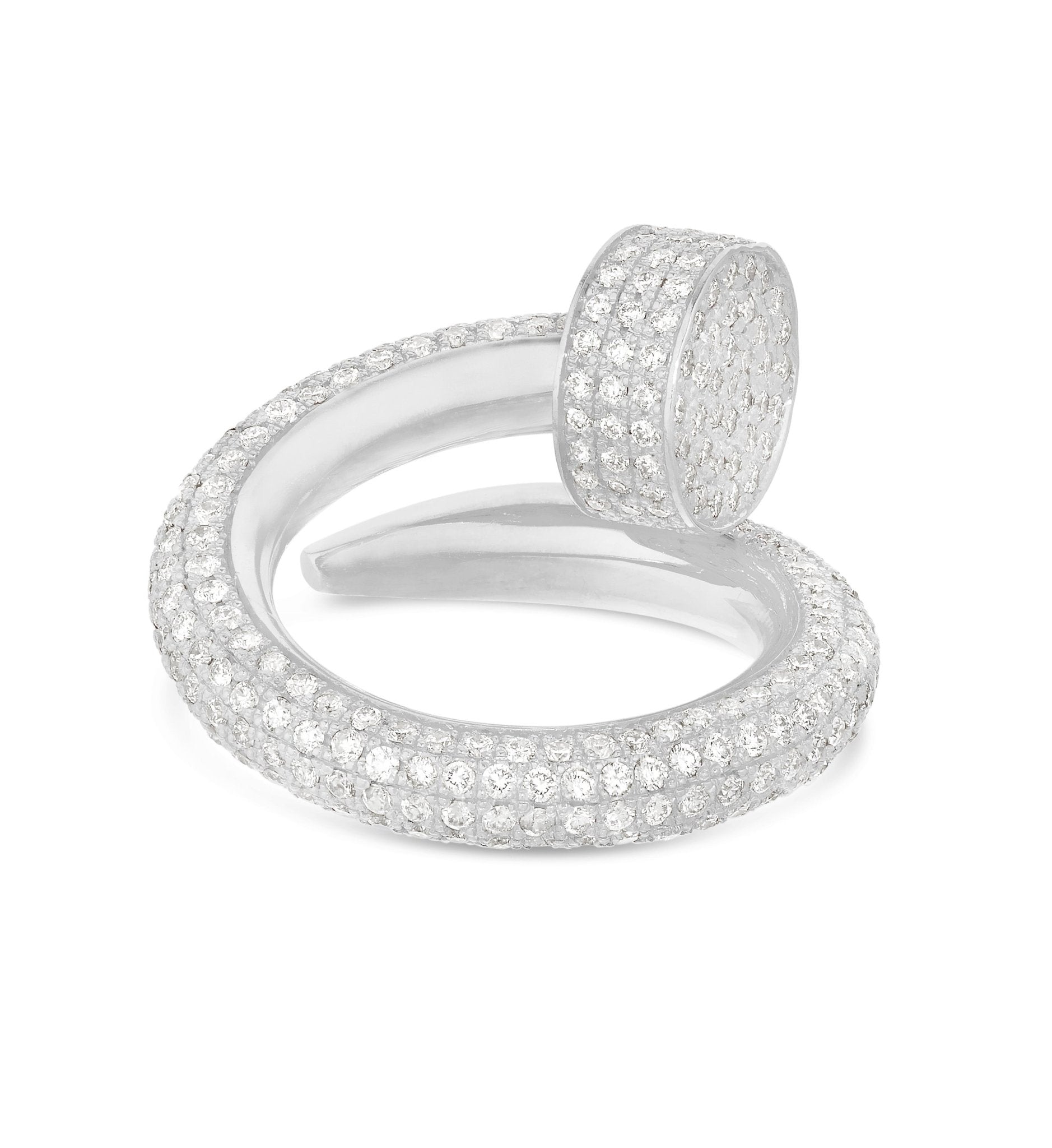 Diamond Nail Statement Ring - Shyne Jewelers 135-00101 White Gold 4 Shyne Jewelers