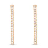 Diamond Oval Inside-out Hoops, 1.5" - Shyne Jewelers Rose Gold Shyne Jewelers