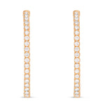 Diamond Oval Inside-out Hoops, 1.5