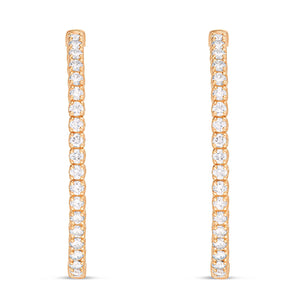 Diamond Oval Inside-out Hoops, 1.5
