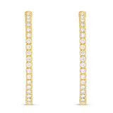 Diamond Oval Inside-out Hoops, 1.5" - Shyne Jewelers Yellow Gold Shyne Jewelers