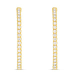 Diamond Oval Inside-out Hoops, 1.5