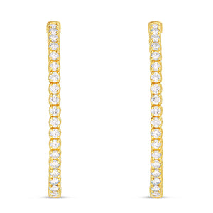 Diamond Oval Inside-out Hoops, 1.5