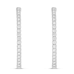 Diamond Oval Inside-out Hoops, 1.5