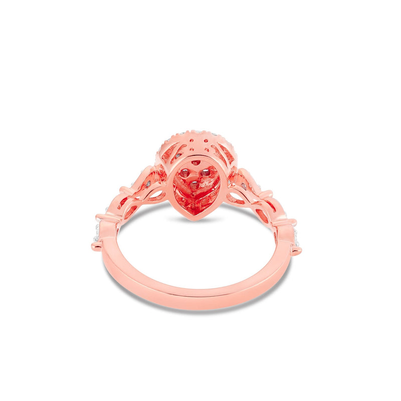 Diamond Pear Cluster Engagement Ring - Shyne Jewelers 130-00149 Rose Gold Shyne Jewelers