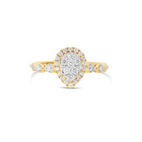 Diamond Pear Cluster Engagement Ring - Shyne Jewelers 130-00149 Yellow Gold Shyne Jewelers