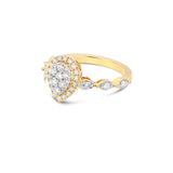 Diamond Pear Cluster Engagement Ring - Shyne Jewelers 130-00149 Yellow Gold Shyne Jewelers