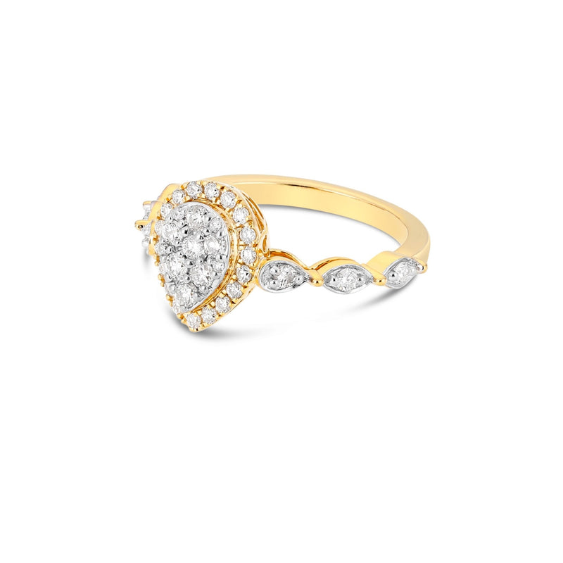 Diamond Pear Cluster Engagement Ring - Shyne Jewelers 130-00149 Yellow Gold Shyne Jewelers