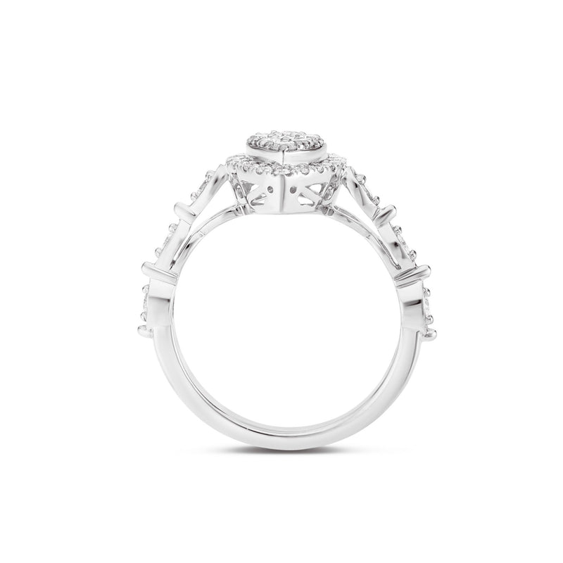 Diamond Pear Cluster Engagement Ring - Shyne Jewelers 130-00149 White Gold Shyne Jewelers
