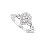 Diamond Pear Cluster Engagement Ring - Shyne Jewelers 130-00149 White Gold Shyne Jewelers