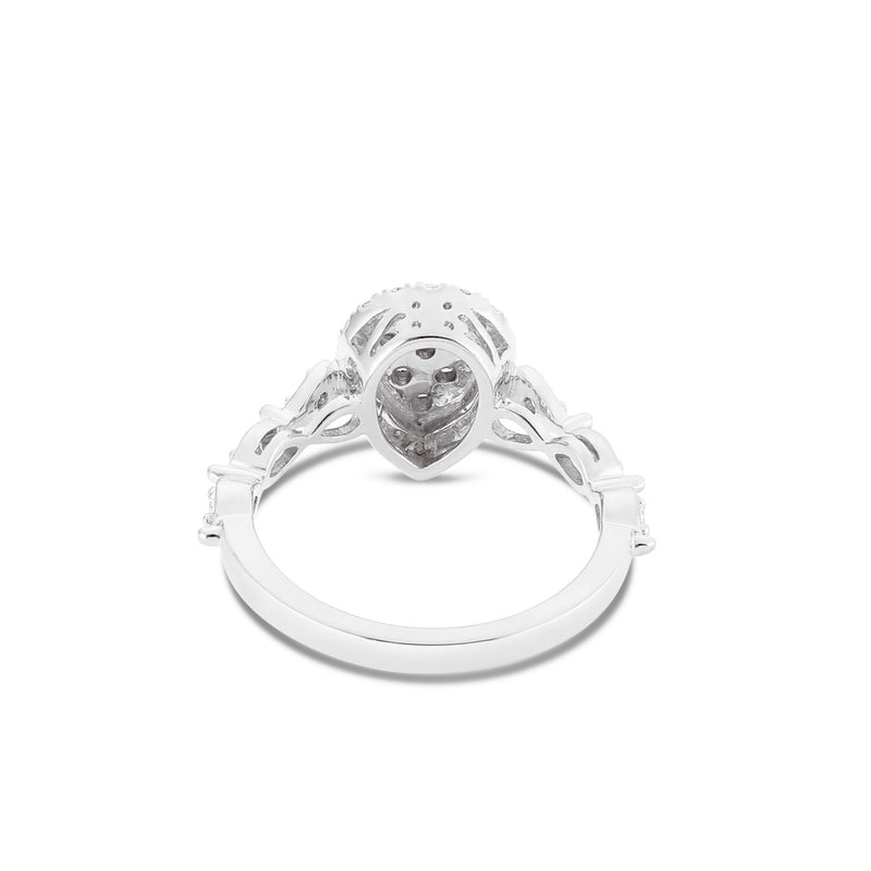 Diamond Pear Cluster Engagement Ring - Shyne Jewelers 130-00149 White Gold Shyne Jewelers