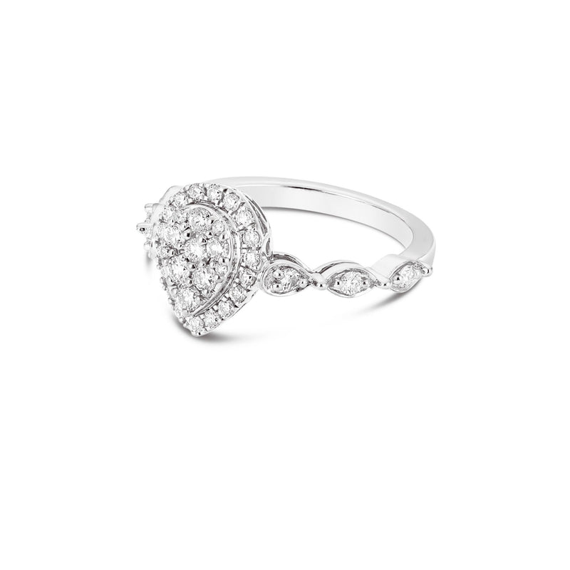 Diamond Pear Cluster Engagement Ring - Shyne Jewelers 130-00149 White Gold Shyne Jewelers