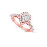 Diamond Pear Cluster Engagement Ring - Shyne Jewelers 130-00149 Rose Gold Shyne Jewelers