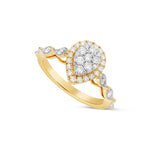 Diamond Pear Cluster Engagement Ring - Shyne Jewelers 130-00149 Yellow Gold Shyne Jewelers